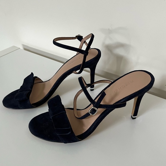 New Witchery Suede Dark Navy Heels - Size 38 - Picture 5 of 15